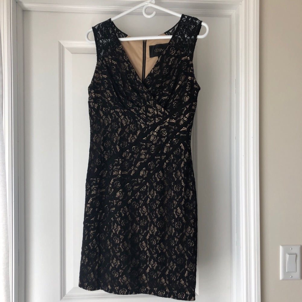 Black/nude lace Cenia New York dress